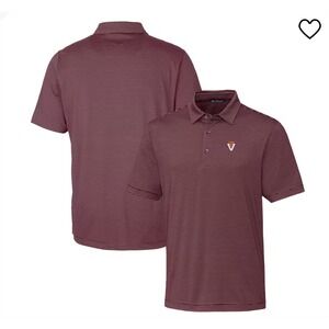 Men's Cutter & Buck Maroon Virginia Tech Hokies Forge Pencil Stripe Stretch Polo